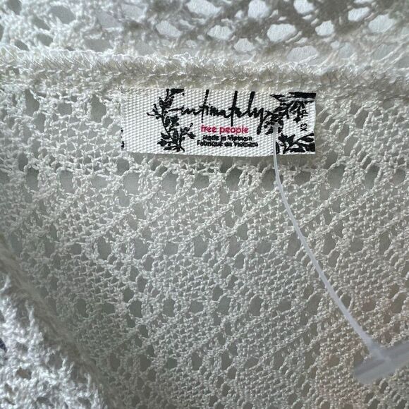 Free People Blue White Floral Tiers for You Maxi Dress Crochet Trim Boho Summer - Picture 14 of 16